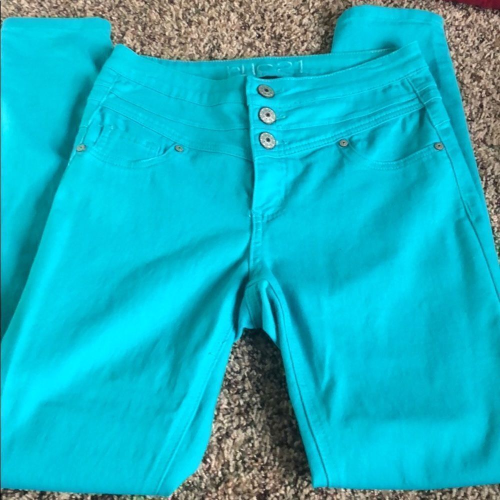 Rue 21 Blue High Waisted Jeggings Juniors 7/8